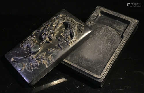 INK SLAB CARVED WITH DRAGON