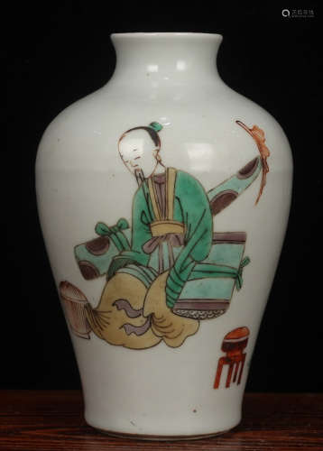 GUCAI GLAZE VASE PAINTED WITH FIGURE