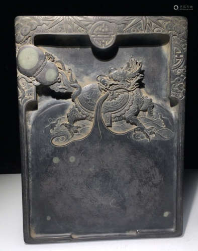 INK SLAB CARVED WITH BEAST