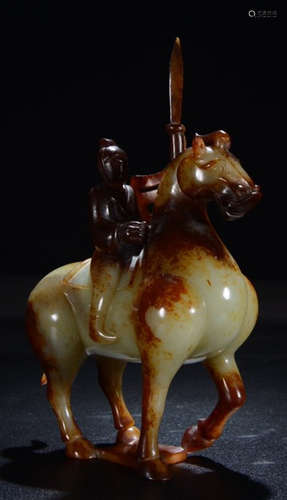 ANTIQUE JADE HORSE ORNAMENT