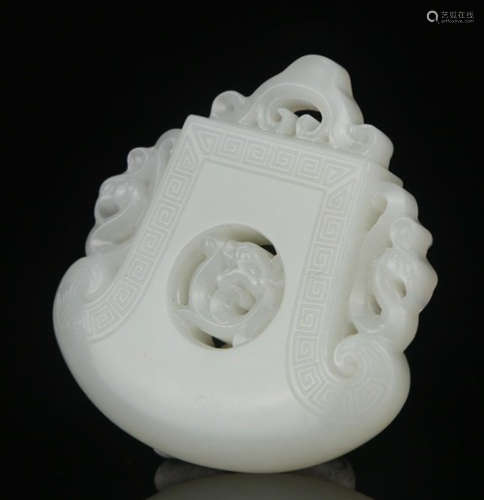 HETIAN JADE AX CARVED WITH BEAST