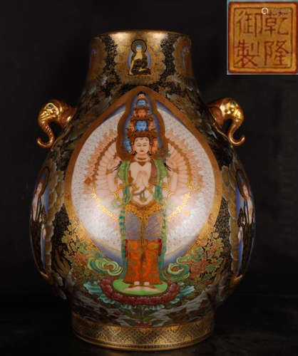 QIANLONGYUZHI MARK ENAMELED GLAZE VASE