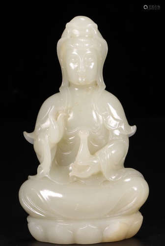 HETIAN JADE GUANYIN BUDDHA STATUE