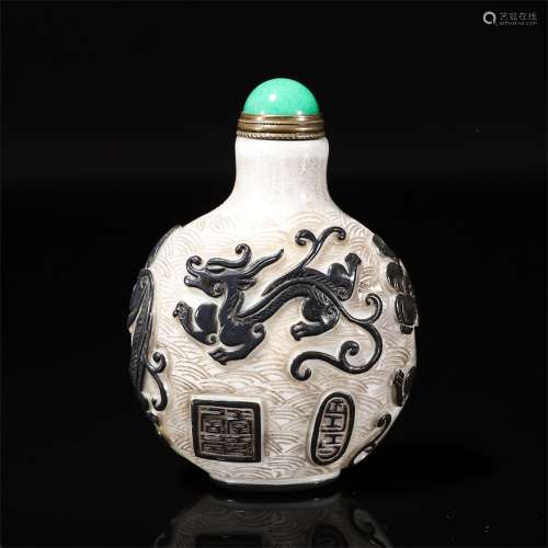 Dragon Pattern Glassware Snuff Bottle