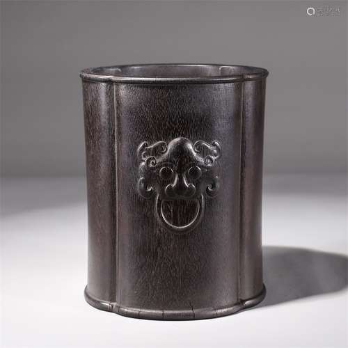 Rosewood Beast Pattern Brush Pot