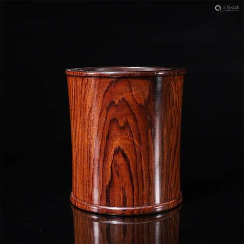 Yellow Pear Wood Brush Pot