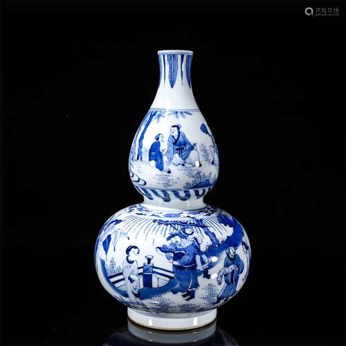 Blue&White Story Gourd Vase