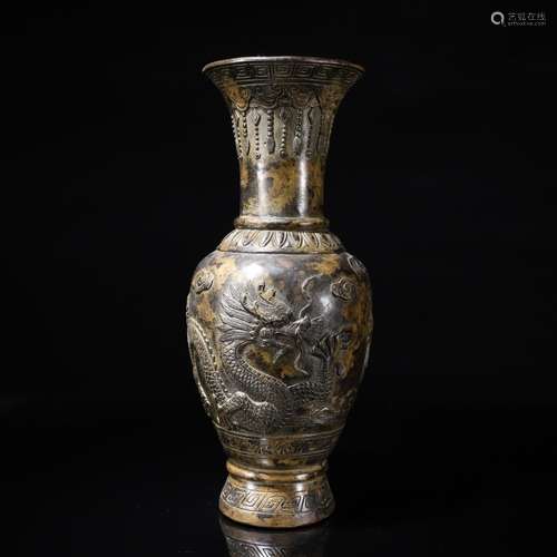 Bronze Dragon&Phoenix Vase