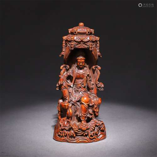 Boxwood Guanyin Ornament