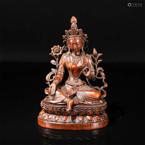 Boxwood Bodhisattva Tara Statue