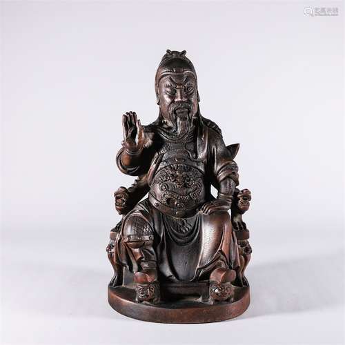 Agarwood Guangong Statue