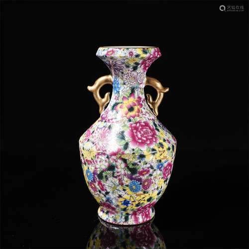 Famille Rose Zun Vase