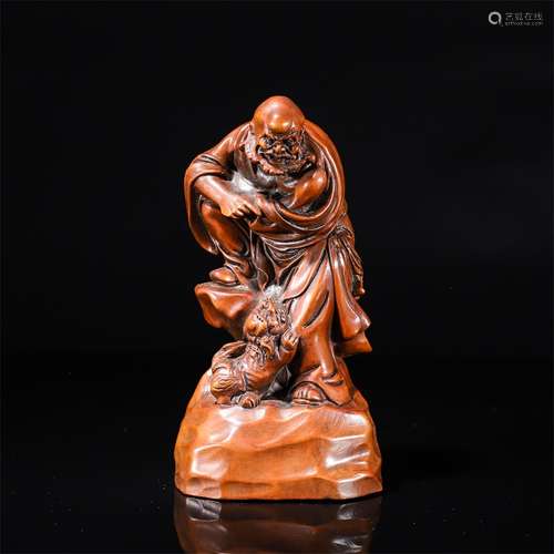 Boxwood Arhat Statue