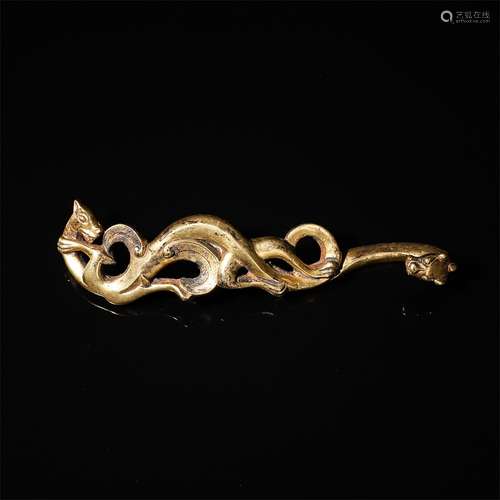 Gilt Bronze Dragon Pendant