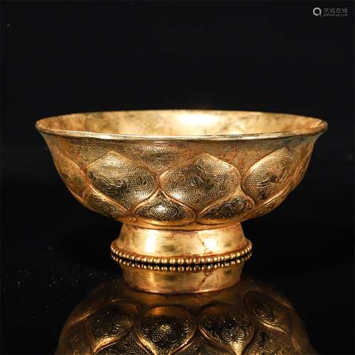 Gilt Bronze Floral Bowl