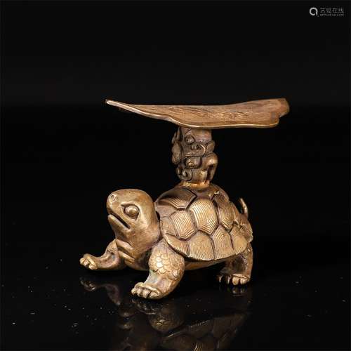 Gilt Bronze Turtle Pillow