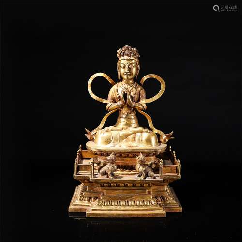 Gilt Bronze Guanyin Statue