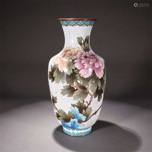 Bronze Enameled Floral Vase