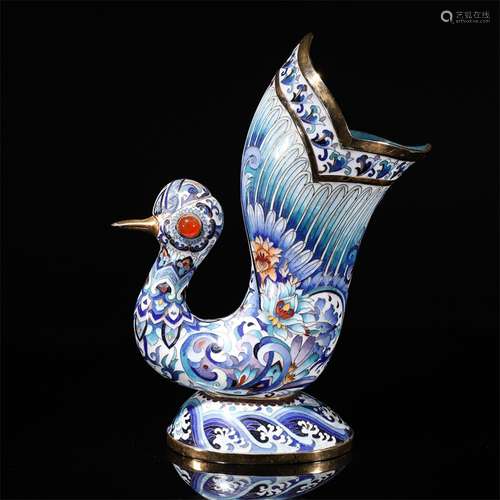 Cloisonne Embeded Gem Zun Vase