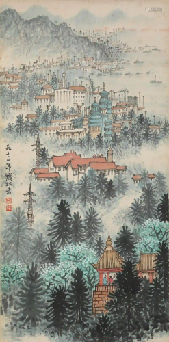 CHINESE. A SCROLL PAINTING BY QIAN SONG YAN