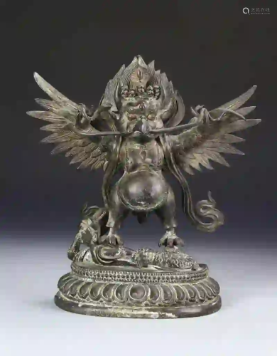 Chinese Tibetan Bronze Eagle