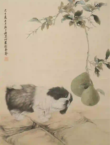 CHINESE. A SCROLL PAINTING BY LIU KUI LING