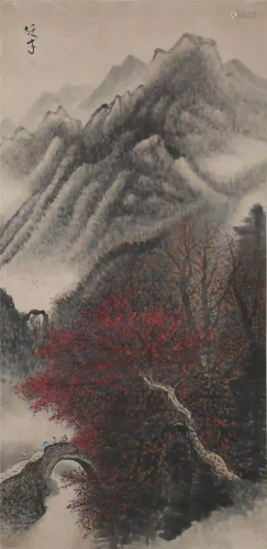 CHINESE. A SCROLL PAINTING BY LI XIONG CAI