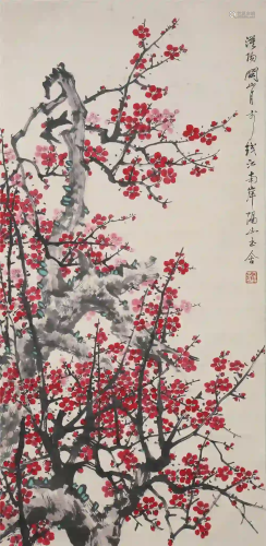 CHINESE. A SCROLL PAINTING BY GUAN SHAN YUE