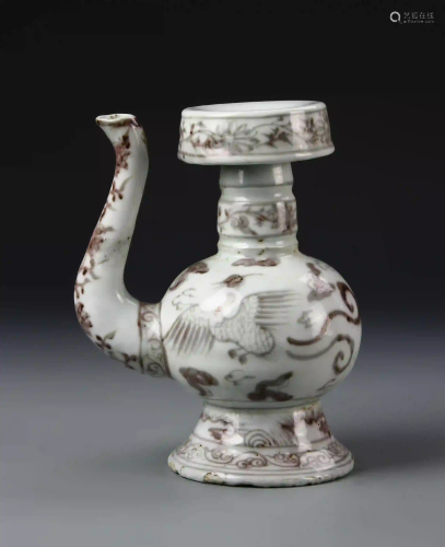 Chinese Copper Red Temple Ewer