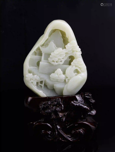 Chinese Jade Boulder with Base