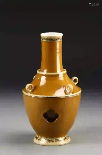 Chinese Wood-Like Glazed Vase