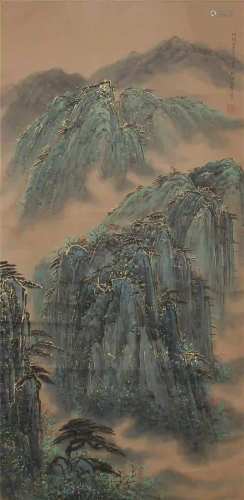 CHINESE. A SCROLL PAINTING BY HE HAI XIA