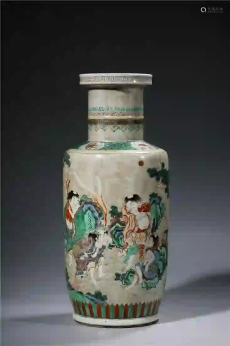 CHINESE. A WUCAI VASE WITH MARK