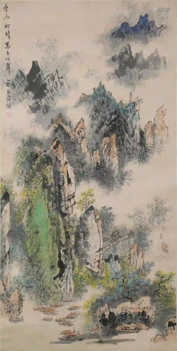 CHINESE. A SCROLL PAINTING BY SONG WEN ZHI