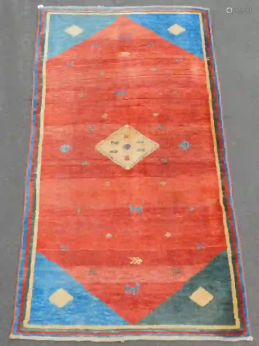 Gabbeh Persian carpet. Iran. Qashqai tribal rug.