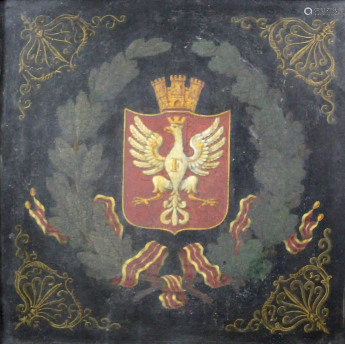 Coat of arms. Painting, on metal plate (zinc).