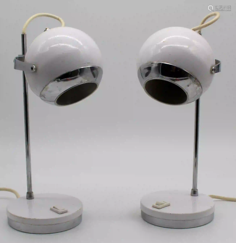 A pair of globe table lamps. Design, around 1960.