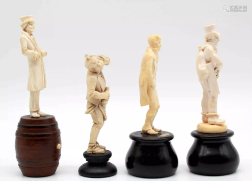 4 figures. Ivory around 1900. Probably Erbach.
