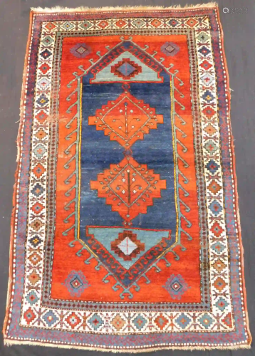 Kazak rug Caucasus. Antique, around 90-130 years old.