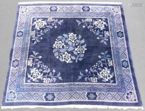 Baotou Shrine Carpet. China. Antique, around 120-180