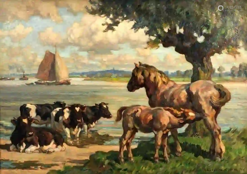 August LÜDECKE-CLEVE (1868 - 1957). ''Am