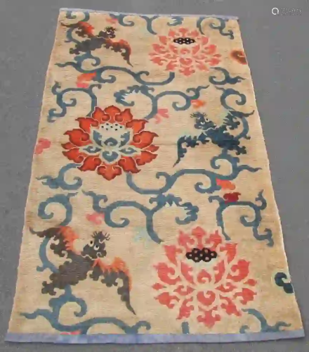 Meditation rug. Tibet. Antique, circa 90 - 130 years