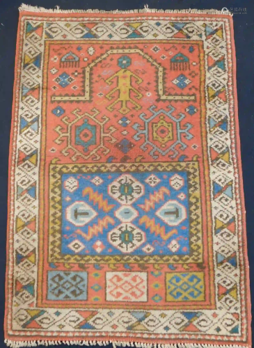 Kazak prayer rug. Europe. Around 100 - 150 years old.