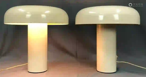 A pair of mushroom lamps. 1970's.
