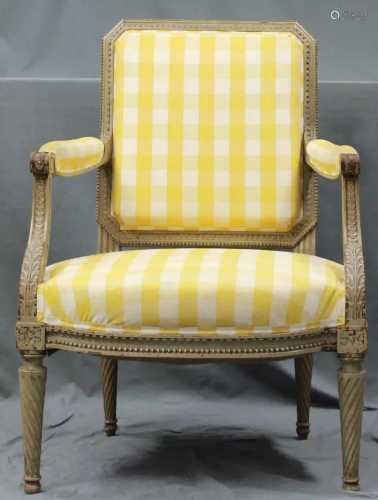 Louis XVI armchair. Bergere. Probably from around 1780.