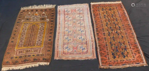 3 Turkmen carpets. 