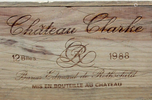 1988 Chateau Clarke, Listrac-Medoc, France. One box, 12