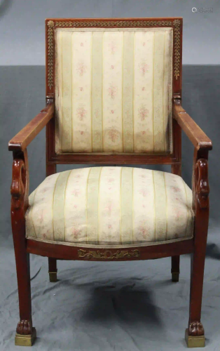 Empire armchair. Bergere. With bronze d'oré