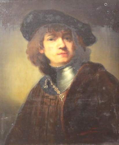 After Rembrandt van RIJN. Portrait of a young man with