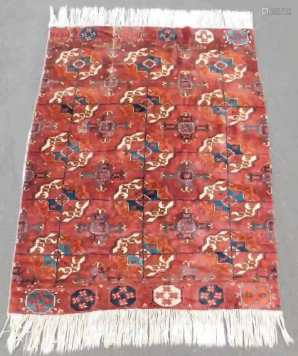 Tekke main carpet fragment. Turkmenistan. Antique.